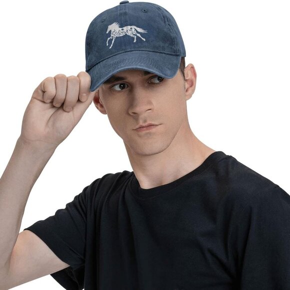 Women's Cotton Floral Horse Hat Adjustable Washed Vintage Baseball Cap - Picture 8 of 8